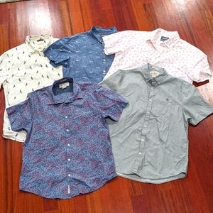 Set of five short sleeve button-down shirts - Size Large
